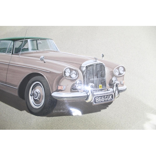 475 - Gouache on board promotional painting of a Rolls Royce Corniche XPD. First registered in 1972.55cmx3... 