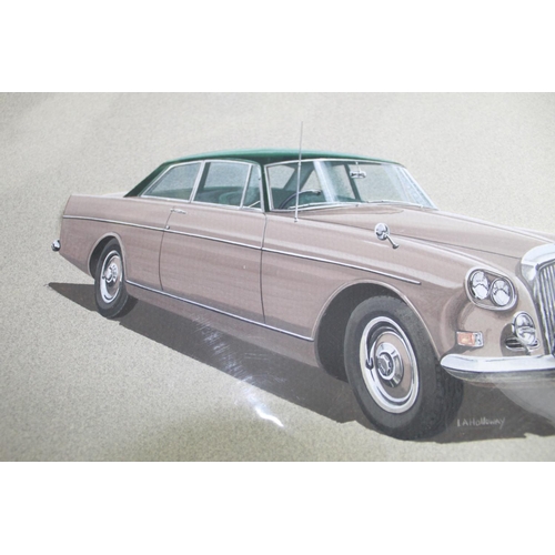 475 - Gouache on board promotional painting of a Rolls Royce Corniche XPD. First registered in 1972.55cmx3... 