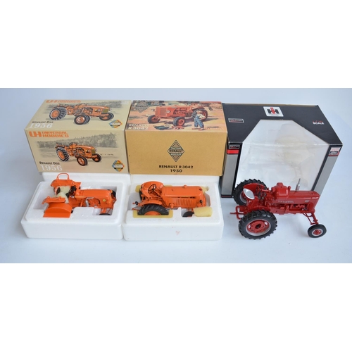 39 - Three boxed 1/16 scale diecast tractor models to include Universal Hobbies 1950 Renault R3042 (model... 