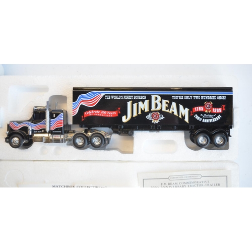 70 - Five boxed distillery themed diecast American truck models (mostly 1/58 scale) from Matchbox Collect... 