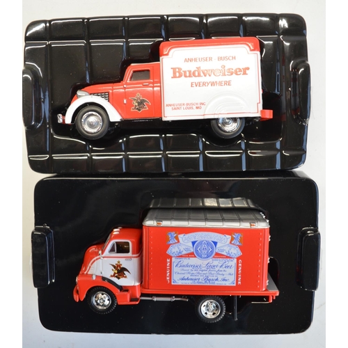 77 - Seven boxed Budweiser themed diecast model vehicles from Matchbox Collectibles to include Platinum E... 