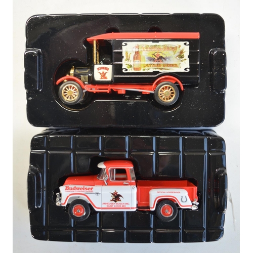 77 - Seven boxed Budweiser themed diecast model vehicles from Matchbox Collectibles to include Platinum E... 