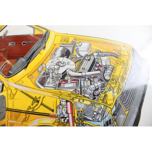 483 - Original ink and watercolour cutaway painting of an Austin Mini Metro for the Autocar Magazine. 51cm... 