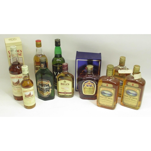 263 - Collection of Whisky inc. 2 70cl btls and a 75cl btl of MacLeod's Isle of Skye 8 year old blended Sc... 