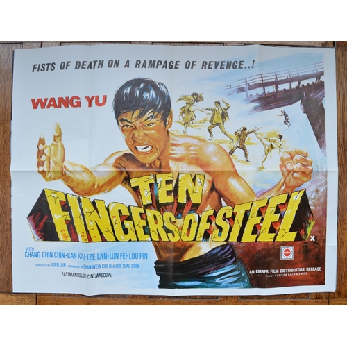 555 - Collection of vintage movie quad posters to include Ten Fingers Of Steel, The Flesh And Blood Show, ... 