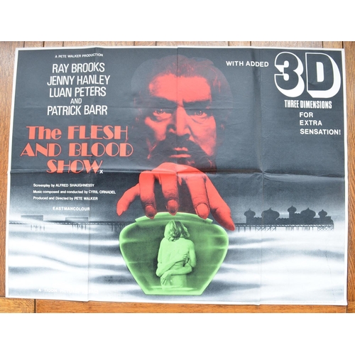 555 - Collection of vintage movie quad posters to include Ten Fingers Of Steel, The Flesh And Blood Show, ... 