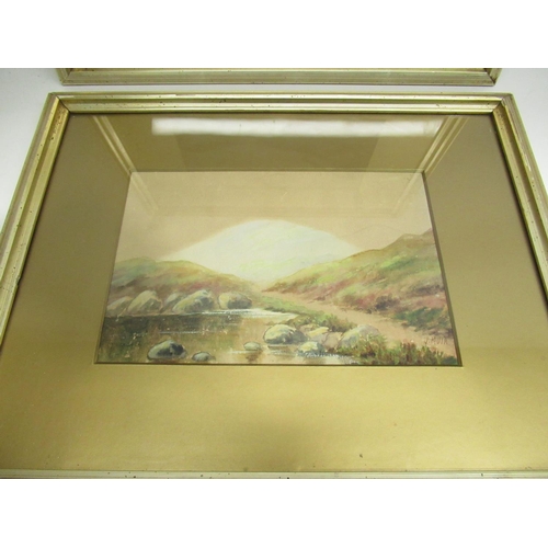 568 - J. Muir (British C20th); Highland river landscapes, pair of watercolours, signed , 44.5cm x 35.5cm (... 