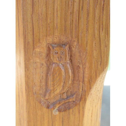 624 - Albert Owlman Harrison of Thirsk - an oak rectangular drop leaf dining table, on square supports, W1... 