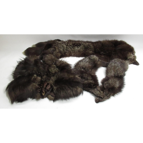 307 - Vintage fur coat, two fur ties etc