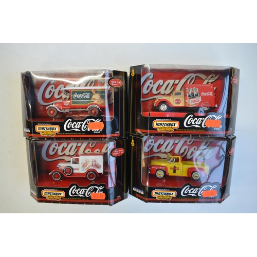 105 - Eight boxed Matchbox Collectibles Coca-Cola themed diecast vehicle models to include 92459, 92464-68... 