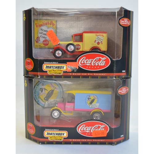 105 - Eight boxed Matchbox Collectibles Coca-Cola themed diecast vehicle models to include 92459, 92464-68... 