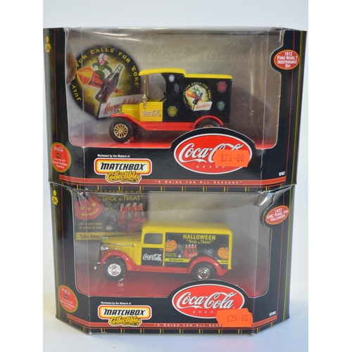 105 - Eight boxed Matchbox Collectibles Coca-Cola themed diecast vehicle models to include 92459, 92464-68... 