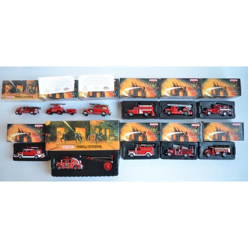 115 - Eleven boxed Matchbox Models Of Yesteryear diecast Fire Engine Series models, YFE01 to YFE11 inclusi... 