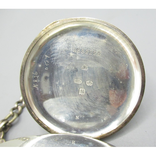 68 - Artox Swiss - early C20th silver keyless open face pocket watch, white enamel Roman dial with subsid... 