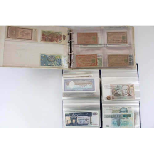 304 - Selection of All World banknotes in three folders (qty)