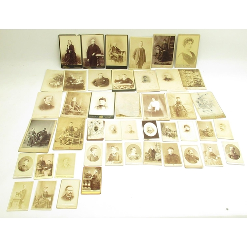 437 - Two cabinet card photographs by Oliver Sarony of Scarborough and a collection of other cabinet cards... 