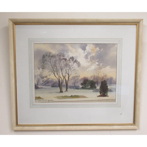 492 - Edward S. Billin (British 1911-1995); Trees in a Landscape, watercolour, signed, with Royal Institut... 