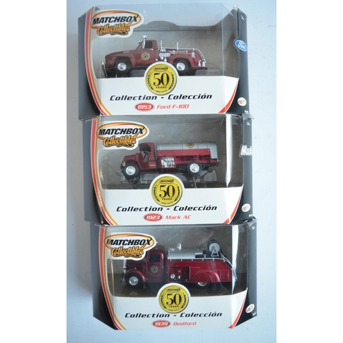 118 - Four boxed Matchbox Models Of Yesteryear diecast Fire Engine Series models, all large engines/sets t... 