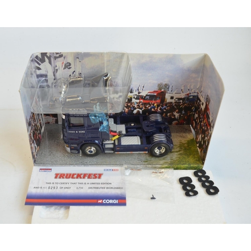 127 - Six Corgi 1/50 scale diecast Truckfest Series model cab units to include CC13714 Scania R Series Top... 