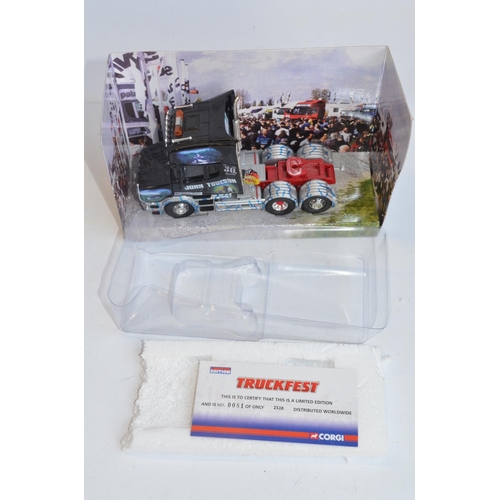 127 - Six Corgi 1/50 scale diecast Truckfest Series model cab units to include CC13714 Scania R Series Top... 