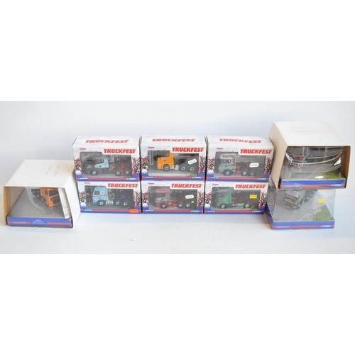 129 - Nine Corgi 1/50 scale diecast limited edition Truckfest model cab units to include 3 blister pack bo... 