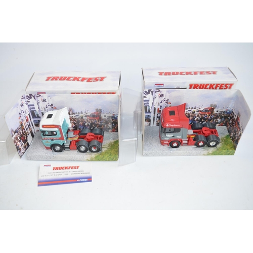 129 - Nine Corgi 1/50 scale diecast limited edition Truckfest model cab units to include 3 blister pack bo... 