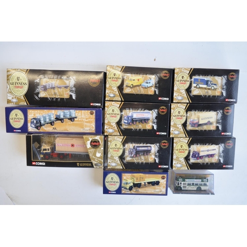 135 - Eleven boxed limited edition 1/50 and 1/43 scale diecast Guinness themed vehicle models from Corgi t... 