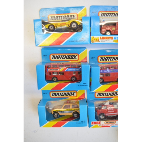 138 - Twenty five boxed early 1980s Matchbox diecast models to include MB1 Dodge Challenger and 24 others ... 