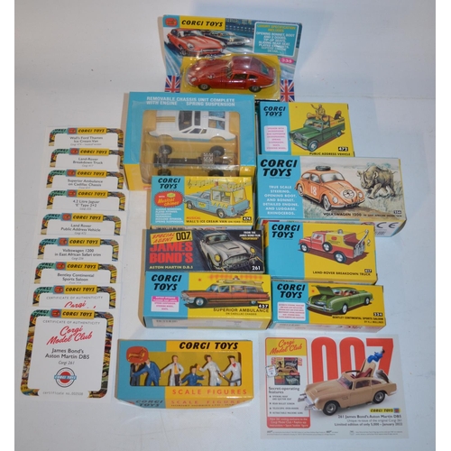 143 - Ten boxed as new modern Corgi reproductions of classic Corgi Toys diecast models to include 261 Jame... 