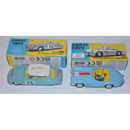 144 - Ten boxed as new modern Corgi reproductions of classic Corgi Toys diecast models to include 330 Pors... 