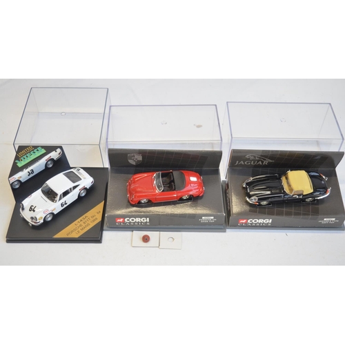 145 - Extensive collection of mostly Porsche related diecast model vehicles, various scales and manufactur... 