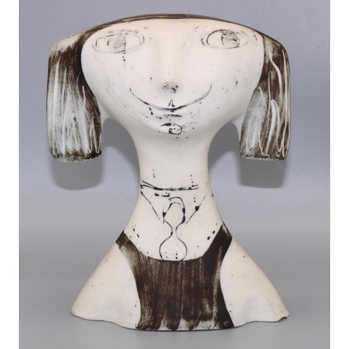 192 - Richard Parkinson Pottery bisque 'Haystack Hair' female bust, designed by Susan Parkinson, H18.5cm, ... 