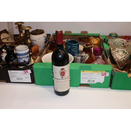 328 - Chateau Peyrouquet 1990 75cl, 1btl, and a group of collectables, incl. Chinese ginger jars and other... 