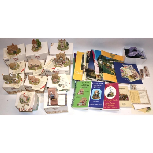 378 - Lilliput Lane: eleven boxed models; collection of related ephemera incl. pocket guides, catalogues, ... 