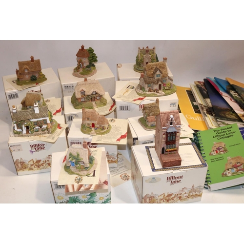 378 - Lilliput Lane: eleven boxed models; collection of related ephemera incl. pocket guides, catalogues, ... 