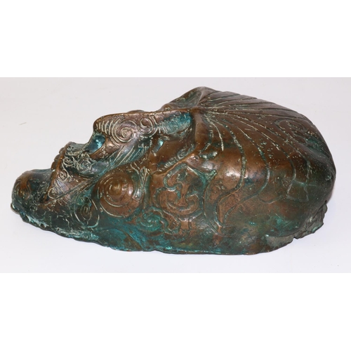 310 - Bronze Asian style mask, H22cm