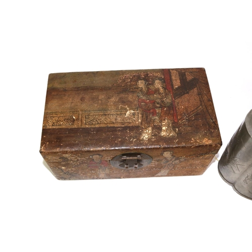 311 - Chinese pewter tea caddy, by 'E Wo Loong Kee, Swatow', seal marks to base, decorated with dragons, H... 