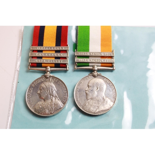 525 - Queens South Africa Medal (2nd type) with three clasps, Wittebergen Transvaal Cape Colony, Kings Sou... 