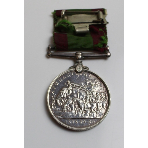 528 - Afghanistan Medal. 1878-79-80 to 2044 Pte C. Jeeves. 8th Hussars