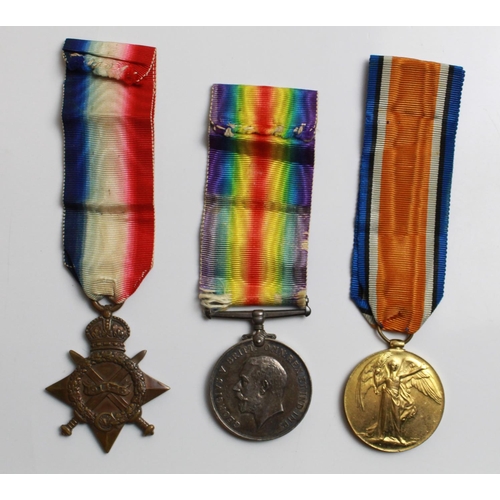 531 - 1914-15 Star, Victory Medal, British War Medal to T.S.596 C.S. Wolfinden T.R. R.N.R.