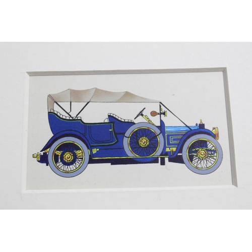 491 - Original pen and ink drawing of a man driving an early 1900's vehicle. 35.5cm x 29cm. Original pen a... 