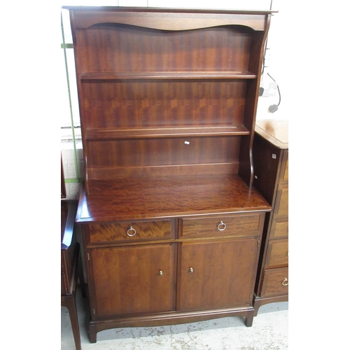 634 - Stag Minstrel dresser with twin shelf back, W97cm D45cm H172cm