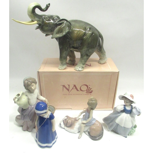 279 - *WITHDRAWN*Lladro figure Contented Companion no. 6229 H15cm, boxed Nao figure Cargadita no. 1299 H22... 