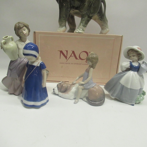 279 - *WITHDRAWN*Lladro figure Contented Companion no. 6229 H15cm, boxed Nao figure Cargadita no. 1299 H22... 