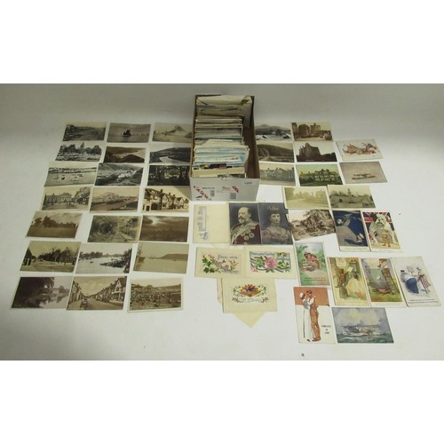 287 - Collection of late C19th/C20th postcards inc. topographical, rural, etc., some WW1, incl. Portsmouth... 