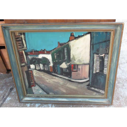 522 - Continental School (Contemporary); Spanish Street Scene, oil on board, indistinctly signed, 47cm x 5... 