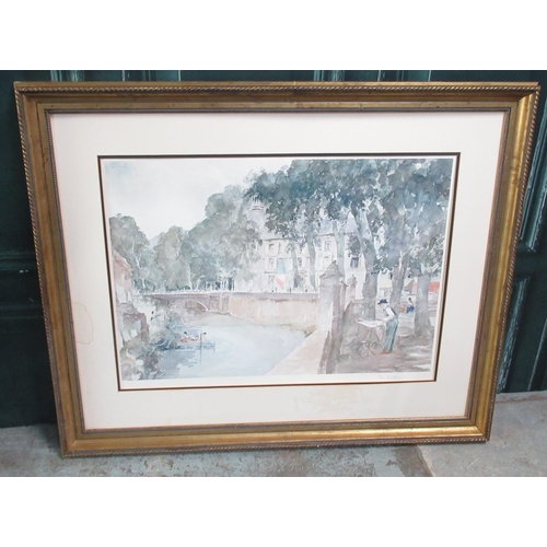 538 - WITHDRAWN  After Francis Russell Flint R.W.S (1915-1977); 'My Father Painting At Brantome', colour p... 