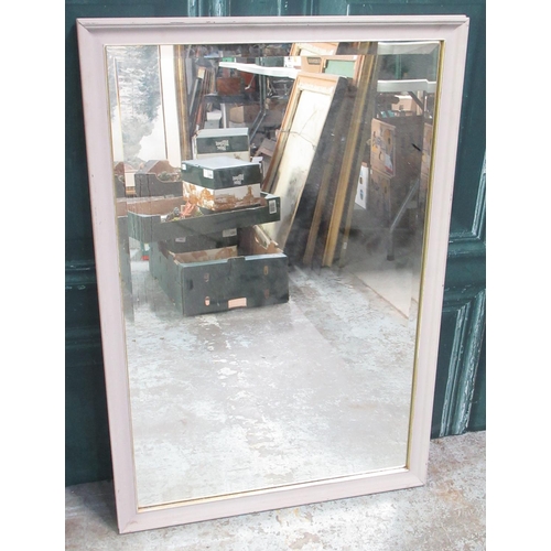 661 - WITHDRAWN  Vintage rectangular wall mirror, bevelled plate in grey painted frame, 85cm x 54cm