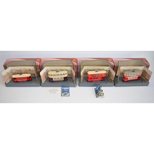 150 - Sixteen Corgi Tramlines 1/76 scale diecast tram models, all boxed. Models in at least excellent, mos... 