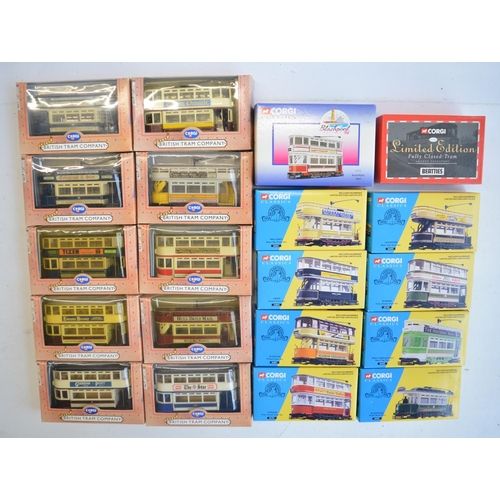 152 - Twenty boxed Corgi diecast 1/76 scale tram models to include British Tram Company and limited editio... 